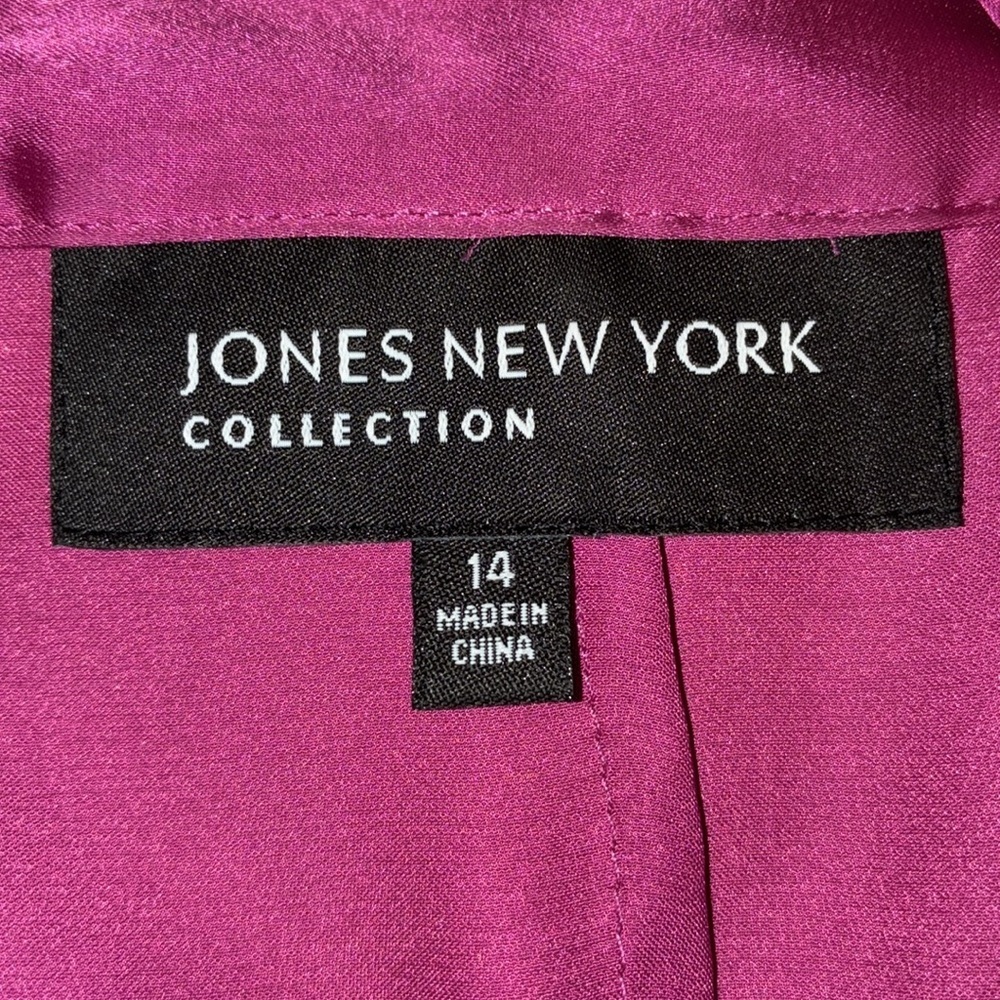 Jones New York's blouse womens 14, hot pink, Sleeveless, Long Neck Ties. EUC - Picture 10 of 17